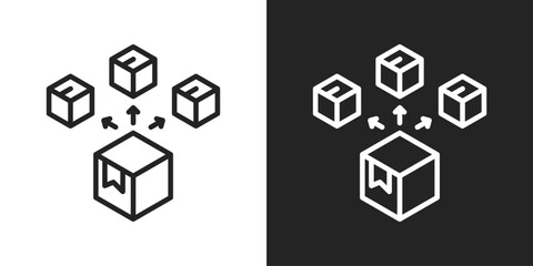 distribution Icon In Black And White Line Style