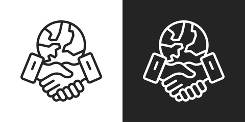 Partnerships Icon In Black And White Line Style