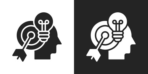 knowledge Icon In Black And White Glyph Style