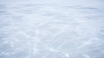 Abstract ice rink surface with skate marks creating unique patterns and textures
