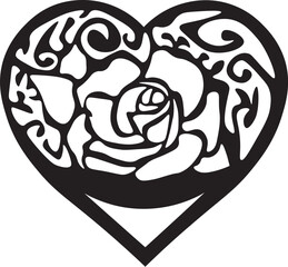 Serce z r&oacute;żą 