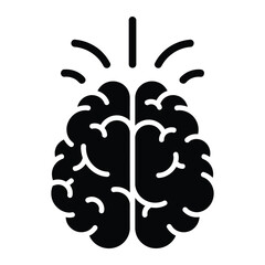 Brain silhouette with light rays representing innovation and ideas