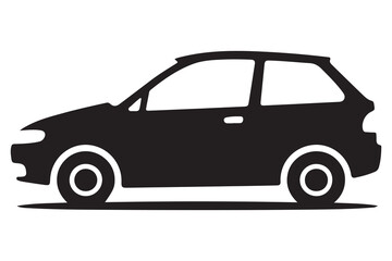 Fototapeta premium Car silhouette in black and white background minimal automotive outline illustration 