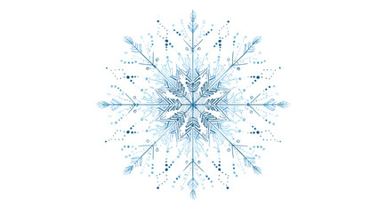 Obraz premium Blue Geometric Snowflake Vector Isolated on White Background