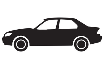 Fototapeta premium Car silhouette in black and white background minimal automotive outline illustration 