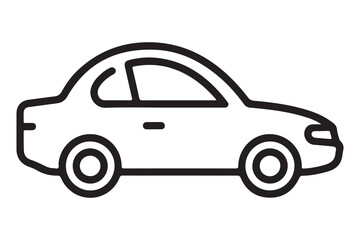 Car silhouette in black and white background minimal automotive outline illustration
