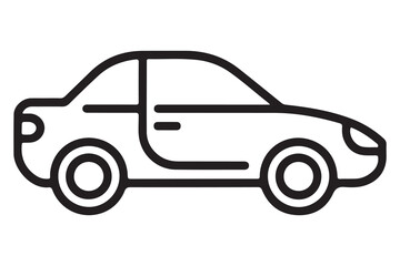 Fototapeta premium Car silhouette in black and white background minimal automotive outline illustration 