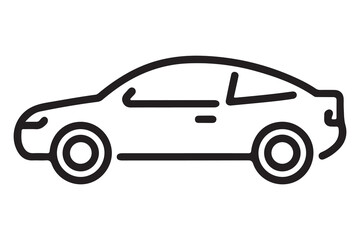 Car silhouette in black and white background minimal automotive outline illustration

