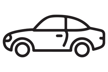 Car silhouette in black and white background minimal automotive outline illustration
