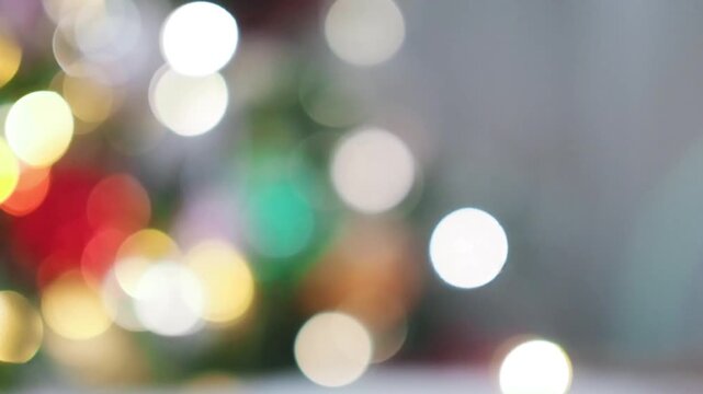 Beautiful defocused blurred Christmas tree lights bokeh for Christmas festive background holiday