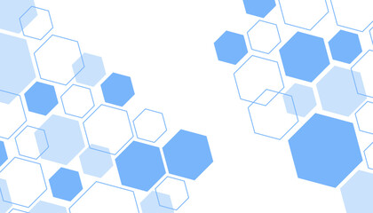 Abstract blue hexagon shape for frame illustration design
