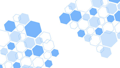 Abstract blue hexagon shape for frame illustration design
