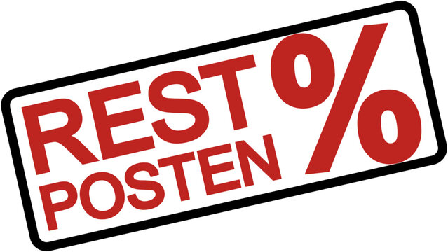Restposten sale discount offer promotion clearance red percent
