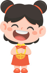 Cute Girl in Traditional Chinese Dress