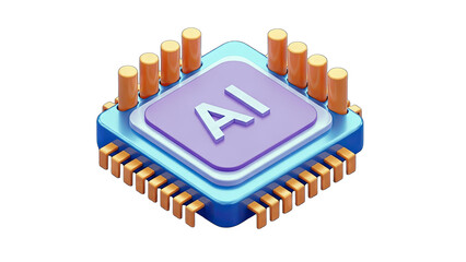 AI Chip Illustration: Technology and Artificial Intelligence Concept