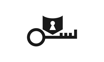 Key Security Home Shield Lock Icon Vector Design, House Protection Symbol, Secure Key with Shield Graphic, Home Safety and Privacy Illustration, Ideal for Home Security Systems, Smart Lock Devices