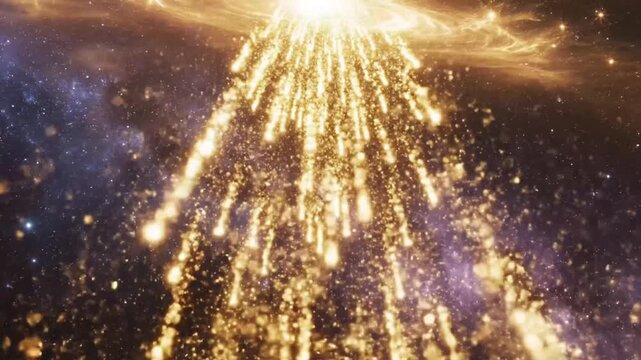 Celestial firefall cascade cosmic event