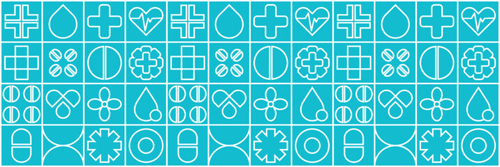 Line mosaic hospital background with abstract medical and science pattern.
