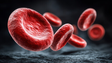 Red blood cells, erythrocytes, in vessels, microscopic image
