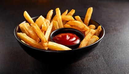 french fries and ketchup