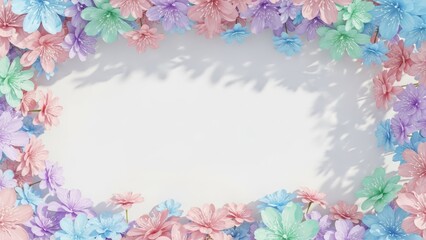 Fototapeta premium Floral arrangement with copy space against white background
