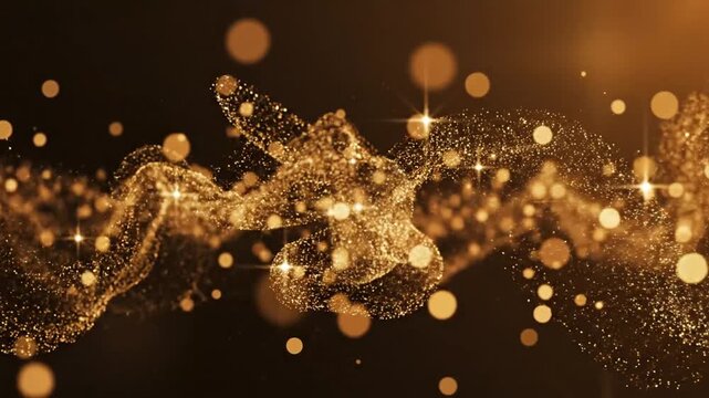 Golden dust flowing across the dark