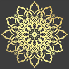 Golden flower ornament, mandala, gold pattern, vintage elements