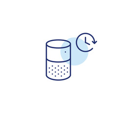 Smart speaker and clock. Voice controlled alarms, time-based routines. Pixel perfect, editable stroke vector icon