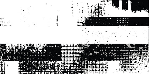 Vintage monochrome black and white grunge texture. The pattern of ink spots,