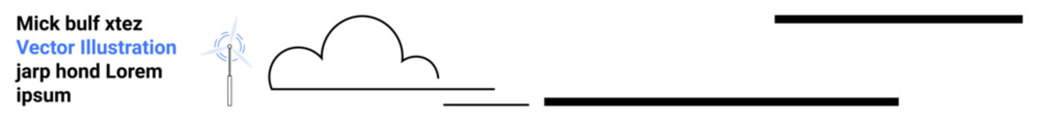 Clean energy, sustainability, renewable resources, environmental conservation, modern design, eco-friendly concepts. Minimalist cloud and wind turbine graphic with clean lines. Clean energy