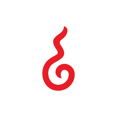letter g spiral motion fire smoke simple logo vector