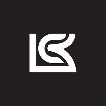 letter lck simple curves stripes geometric lines logo vector