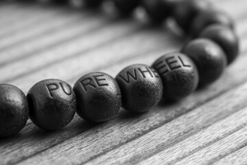 Macro Monochrome Bracelet with PURE WHEEL Engraved Beads