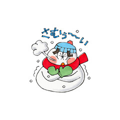 寒がる雪だるま