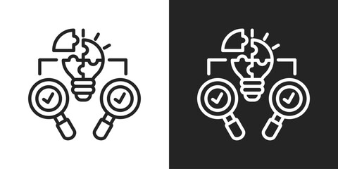 decision making Icon In Black And White Line Style