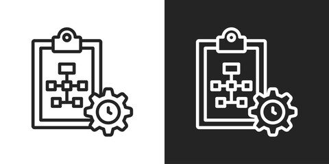 Plan Icon In Black And White Line Style