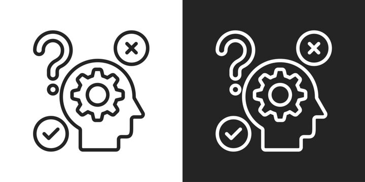 Hypothesis Icon In Black And White Line Style