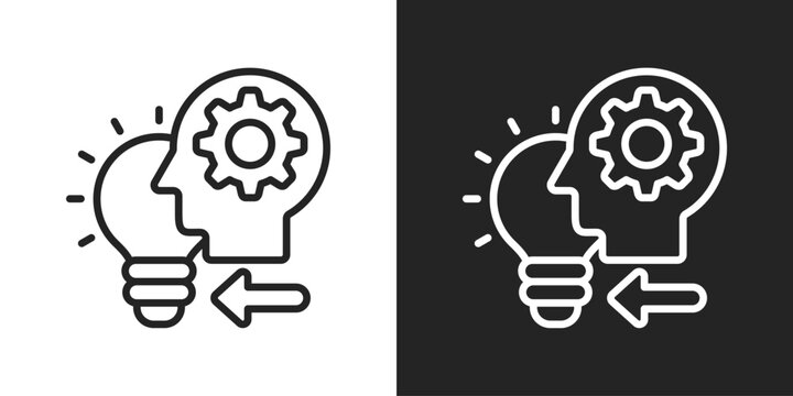 Proactive Icon In Black And White Line Style