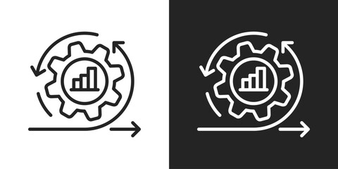 Agility Icon In Black And White Line Style