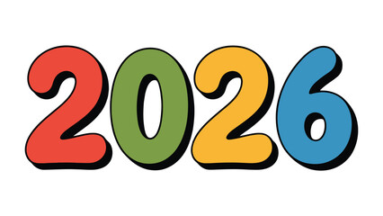 Colorful Anticipation: The numbers 2026, boldly presented in vibrant hues, stand as a symbol of future prospects and significant events.