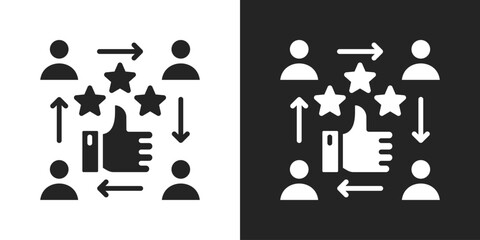 customer satisfaction Icon In Black And White Glyph Style