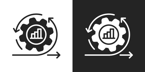 Agility Icon In Black And White Glyph Style