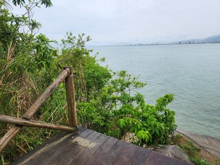 A sunny day at the beach in Ilha bela, Brazil.