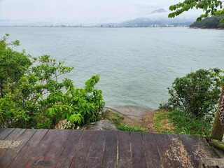 A sunny day at the beach in Ilha bela, Brazil.