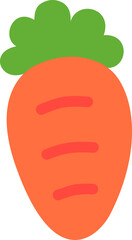 Carrot, Vegetable Flat Style Illustration