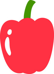 Red Bell Pepper, Vegetable Flat Style Illustration