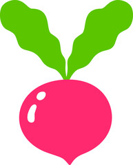 Red Radish, Vegetable Flat Style Illustration