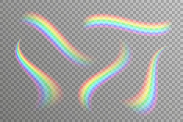 Rainbow curved waves set. Vector