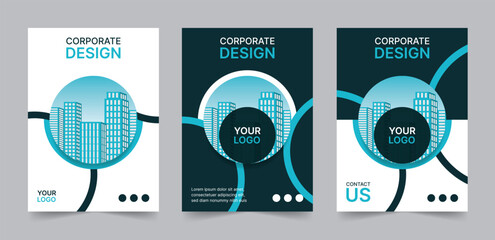 Report Cover Template design. Corporate business marketing or architecture Leaflet layout illustration