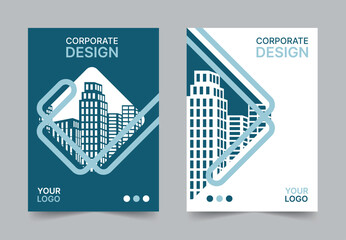 Report Cover Template design. Corporate business marketing or architecture pamphlet layout illustration